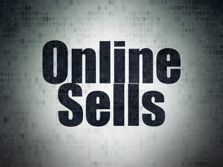 Marketing concept: Online Sells on Digital Data Paper background