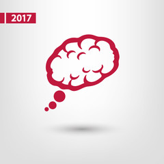brain icon, vector illustration. Flat design style