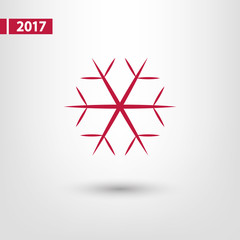 Snowflake icon, vector illustration. Flat design style