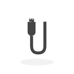 USB cable Icon. Vector logo on white background