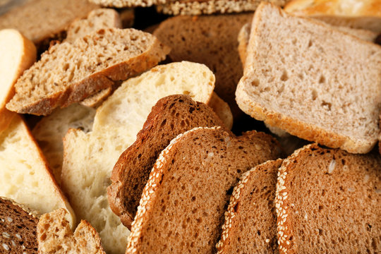 Slices of fresh bread closeup