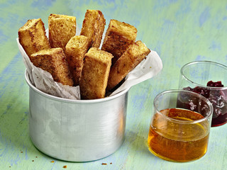 rustic golden french toast stick