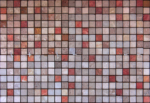 Mosaics made of travertine, Bulgarian stone, decorative wall tiles