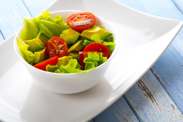 resh salad vegetables fruits avocado food kitchen kitchen Vintage wooden rusty  background
