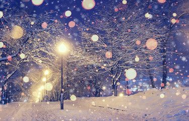 Background Xmas in the winter night.