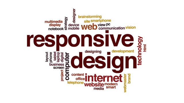 Responsive design animated word cloud, text design animation.
