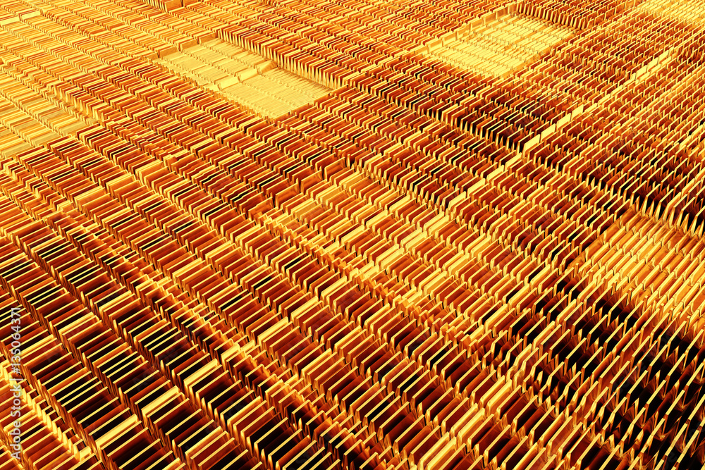 Aufkleber abstract golden bars background. 3d rendering