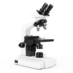 Modern Laboratory Microscope. 3d Rendering