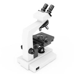 Modern Laboratory Microscope. 3d Rendering
