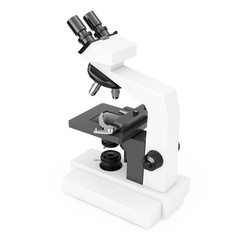 Modern Laboratory Microscope. 3d Rendering
