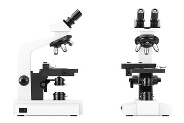 Modern Laboratory Microscope. 3d Rendering