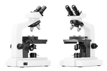 Modern Laboratory Microscope. 3d Rendering