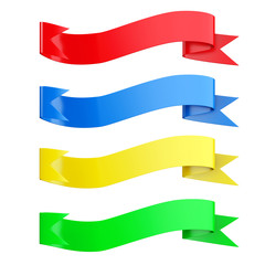 Obraz premium Decorative Multicolored Ribbon Banners. 3d Rendering