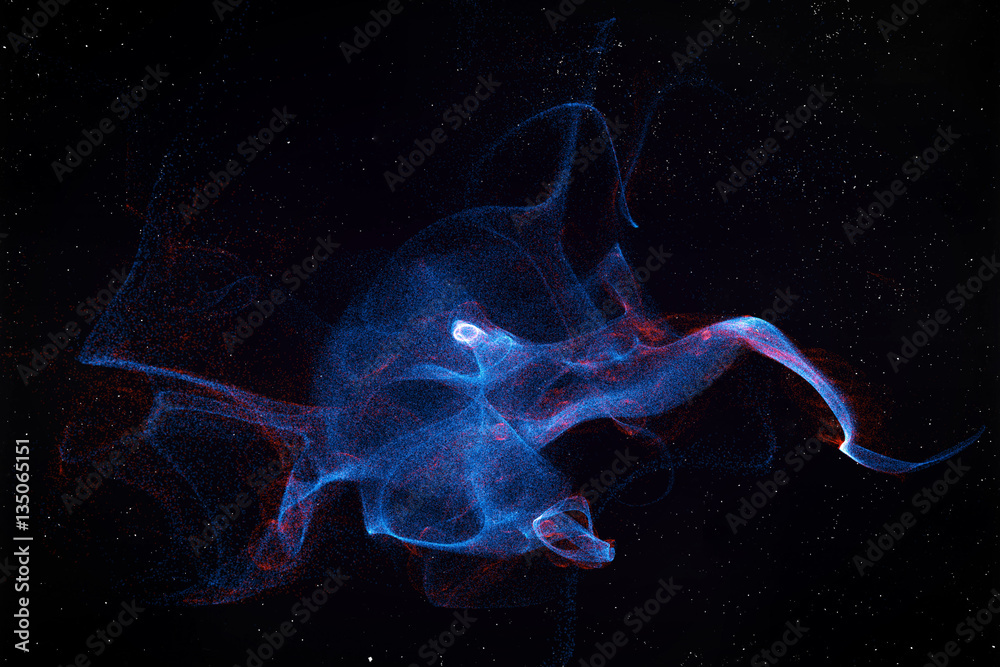 Poster Abstract Space with Stars, Nebula and Galaxy. 3d Rendering