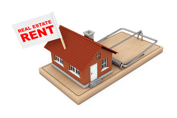 Real Estate Sale Concept. House Building with Real Estate Rent F