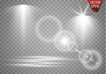 Abstract image of lighting flare. Set