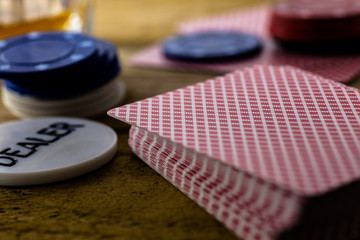 Obraz na płótnie Canvas Playing Cards on wooden table