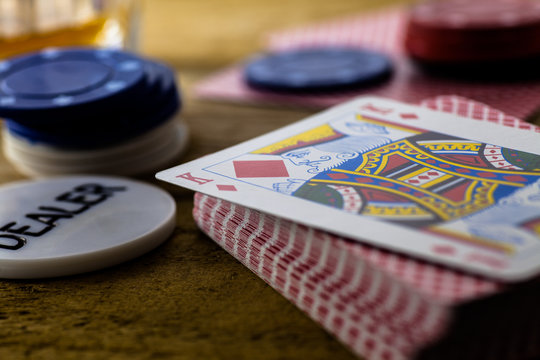 Playing Cards on wooden table