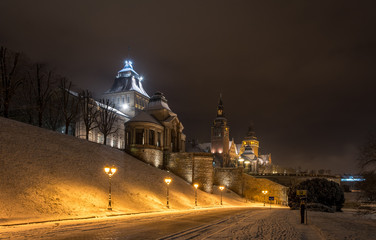 Fototapeta na wymiar City at winter night