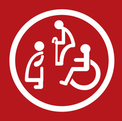 bathroom for persons with disabilities. disabled toilet sign 