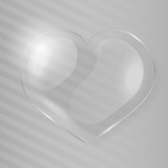 Glass heart. Design template. Vector illustration.