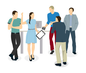 Fototapeta premium Isolated business meeting. People discussing problems and ideas. Brainstorming.