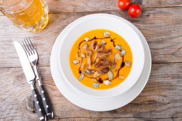 Yellow pumpkin soup