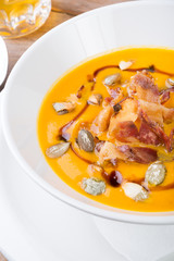 Yellow pumpkin soup