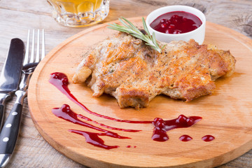 Fried pork steak