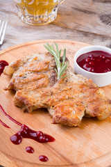 Fried pork steak