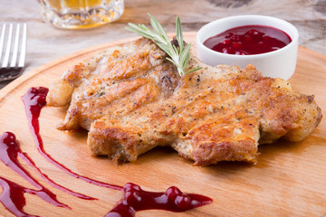 Fried pork steak