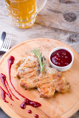 Fried pork steak