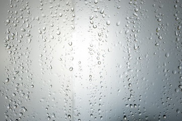 Water drops on the glass