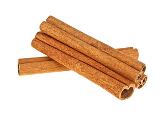 Cinnamon sticks isolated on white background