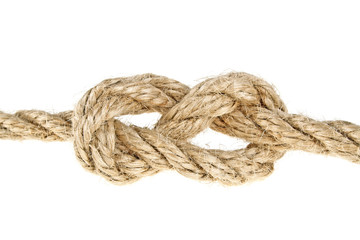 Close up of a rope on white background