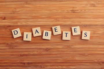 Wort Diabetes Aus Holzbuchstaben