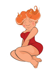 Illustration of a Cute Sexy Devil. Cartoon