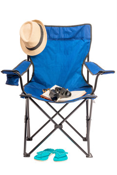 objects for outdoor recreation on a white background in studio