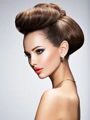 Fotobehang Beautiful  woman with style hairstyle © Valua Vitaly