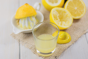 A glass of sqeezed lemon juice.