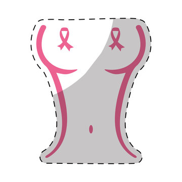 recommend clip art: Pink body woman breast cancer signal image design icon