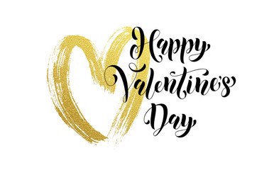 Love Valentine heart gold glitter text card