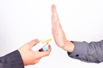 Rejecting to smoke a cigarette