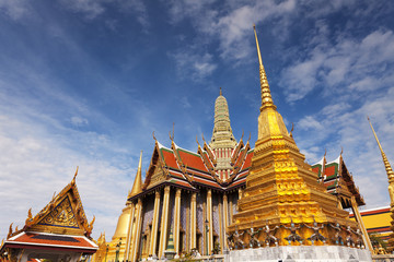 Naklejka premium Inside the Wat Phra Kaew temple in Bangkok also knows as the Temple of the Emerald Buddha 
