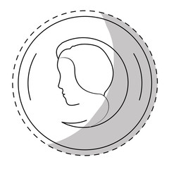 contour symbol feminist defense image, vector illustration design