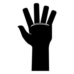 Obraz premium Black hand open image icon design, vector illustration
