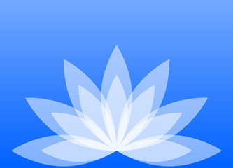 Abstract lotus flower on a blue background