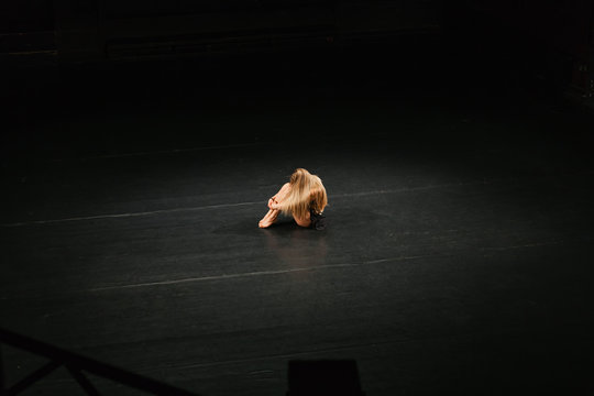 Female Actress Alone On Stage