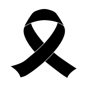 black breast cancer ribon image design icon