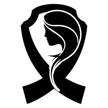 recommend clip art: black breast cancer ribon with woman symbol image design